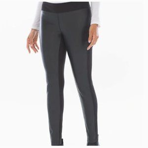 Soma Tummy Smoothing Faux Leather Ponte Black Leggings Size XXL